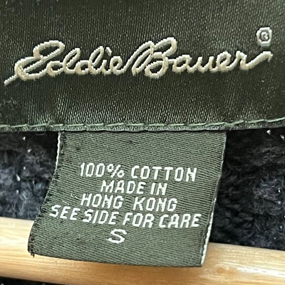 Eddie Bauer Gray Knit Long Sleeve Pullover Sweater 100% Cotton Winter Buttons - Picture 6 of 8